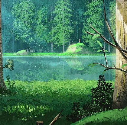 Jeziorko w stylu anime.