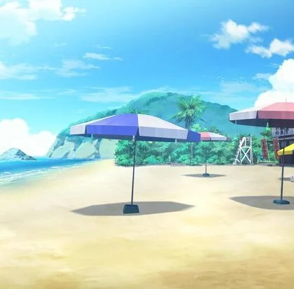 Plaża w stylu anime.
