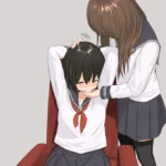 Dwie dziewczyny w stylu anime, ilustracja opowiadania Cuntbusting.
